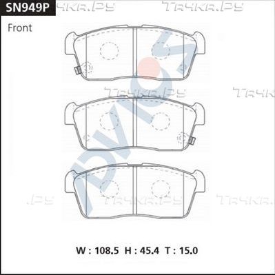 Тормозные колодки Advics передние для Daihatsu Trevis 2006-2011. Артикул SN949P