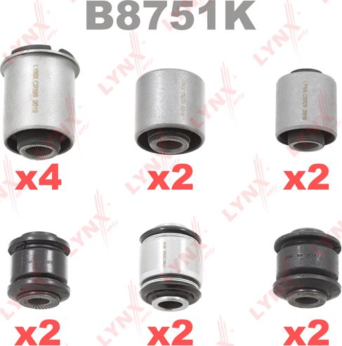 Сайлентблок заднего рычага подвески LYNXauto KIT. Артикул B8751K