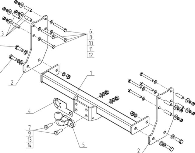 Фаркоп AvtoS для Ford Transit шасси 2000-2013. Артикул FD 34