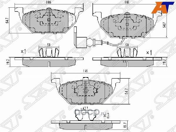 КОЛОДКИ ТОРМОЗНЫЕ FR SKODA YETI 10- (SAT). Артикул STJZW698151