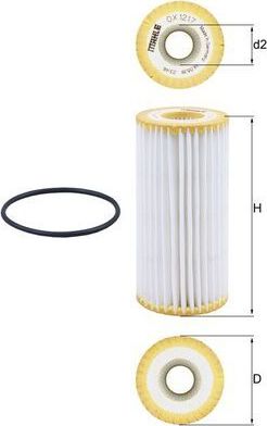 Масляный фильтр Mahle-Knecht. Артикул OX 1217D