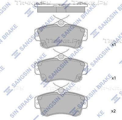 Тормозные колодки Sangsin Hi-Q передние для Chrysler PT Cruiser 2000-2010. Артикул SP1359