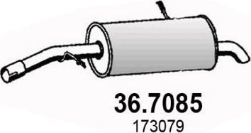 Глушитель (задняя часть) Asso. Артикул 36.7085