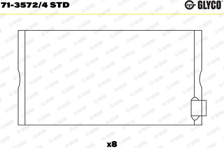 Вкладыши шатунные Glyco для Mercedes-Benz T2 II 1986-1994. Артикул 71-3572/4 STD