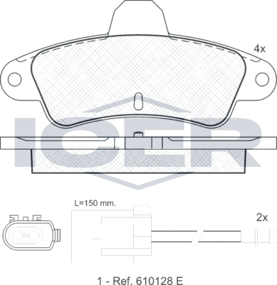 Тормозные колодки Icer задние для Ford Cougar 1998-2001. Артикул 180919
