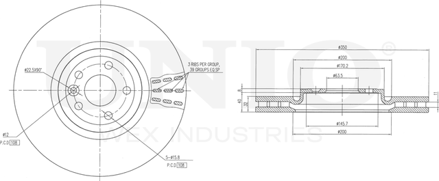 Диск тормозной (Unio). Артикул BRD-20577