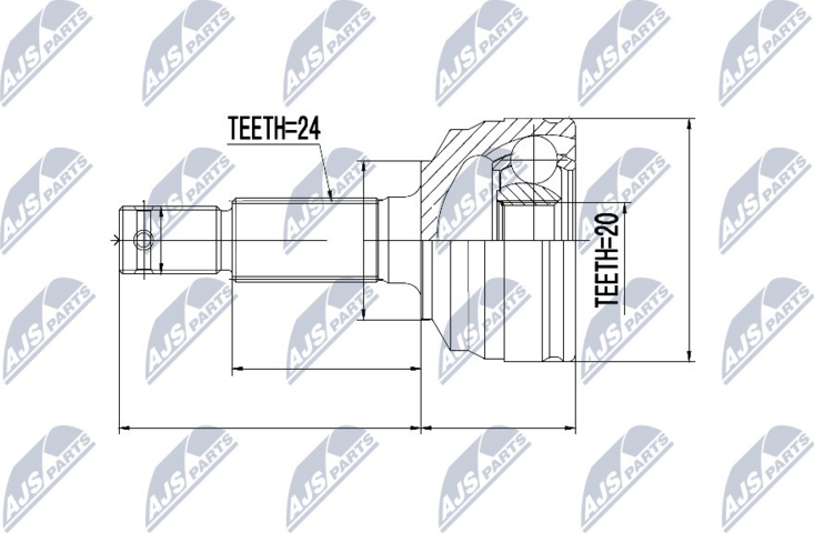 Шрус наружный (граната) NTY. Артикул NPZ-DA-016