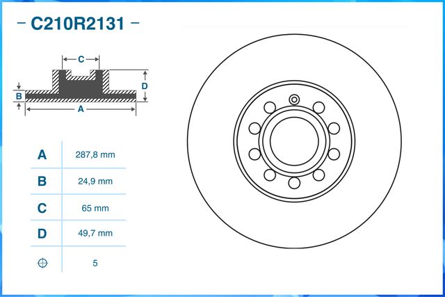 Диск тормозной передний (Cworks). Артикул C210R2131