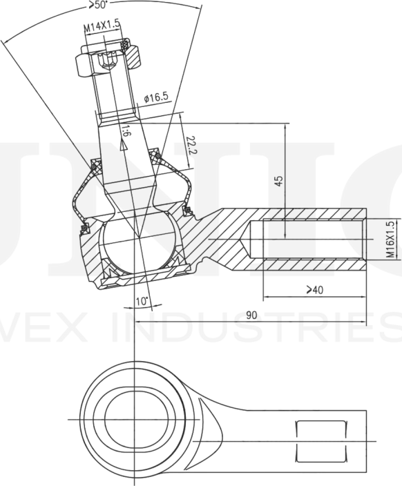 Наконечник рулевой тяги (Unio). Артикул SSP-10153