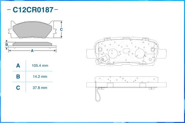 Колодки тормозные задние (Cworks). Артикул C12CR0187