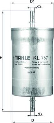Топливный фильтр Mahle. Артикул KL 767