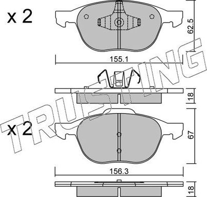 Тормозные колодки Trusting. Артикул 550.0