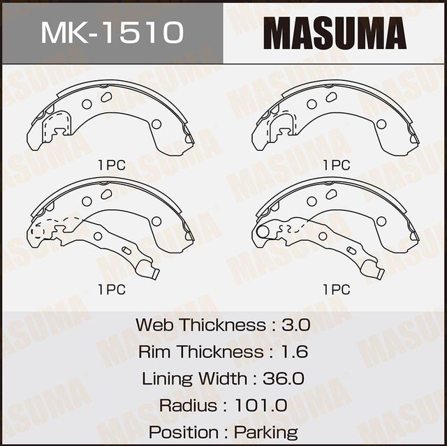 Тормозные колодки Masuma. Артикул MK-1510