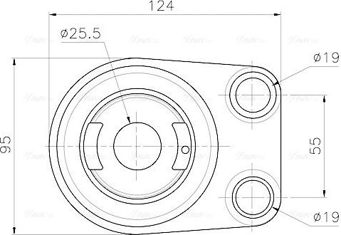 Радиатор масляный (маслоохладитель) для двигателя AVA (алюминий). Артикул AU3350
