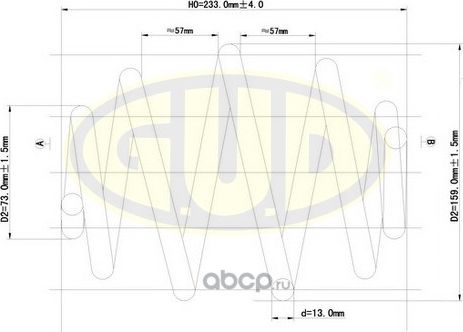 Пружина подвески G.U.D.. Артикул GCS217705