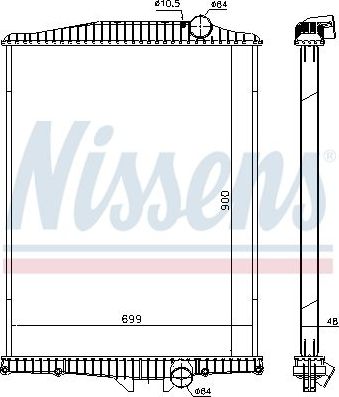 Радиатор охлаждения двигателя Nissens. Артикул 654630