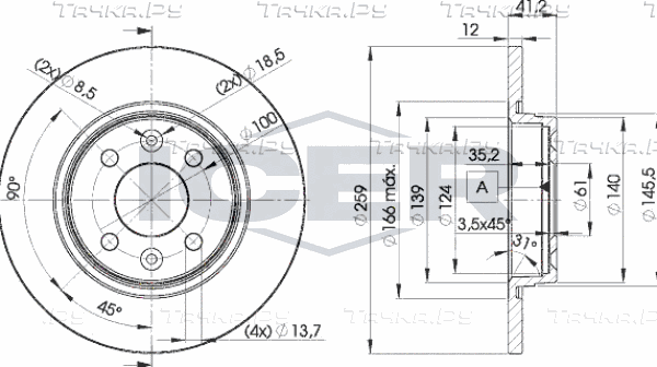 Тормозной диск Icer. Артикул 78BD4707-2