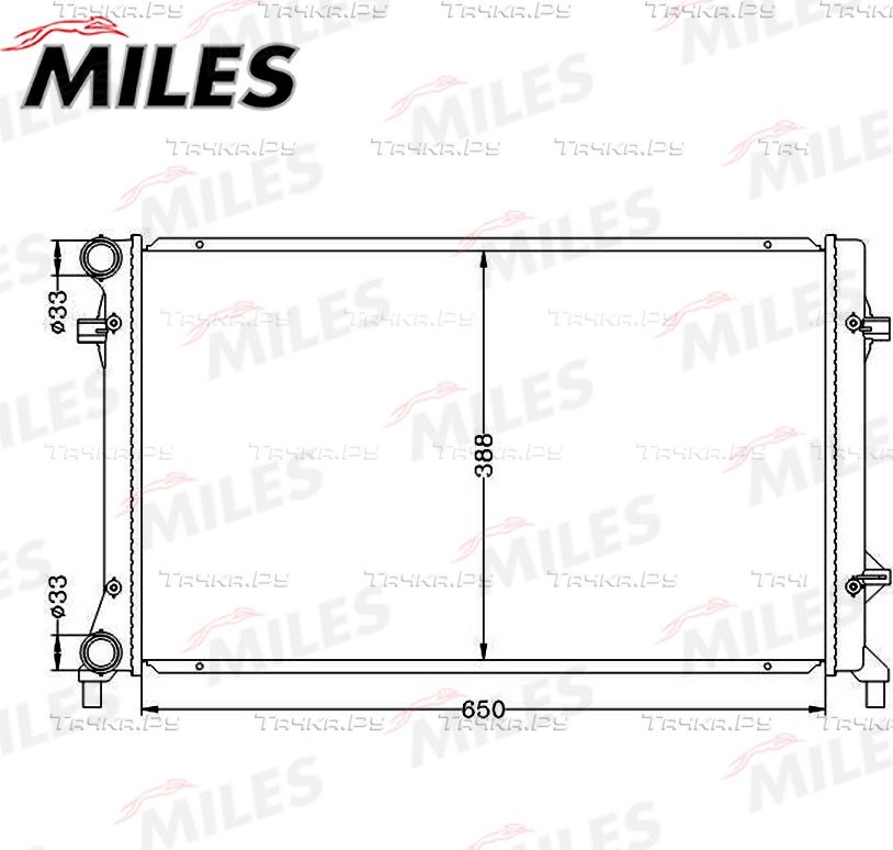 Радиатор охлаждения двигателя Miles (алюминий) для Volkswagen Golf Plus I 2004-2013. Артикул ACRB017