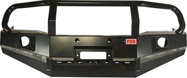 Бампер силовой РИФ передний с доп. фарами, защитной дугой и защитой бачка омывателя для Toyota Hilux VII 2012-2015. Артикул RIFVIG-10350