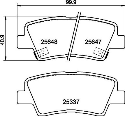 Тормозные колодки Hella NAO. Артикул 8DB 355 036-541