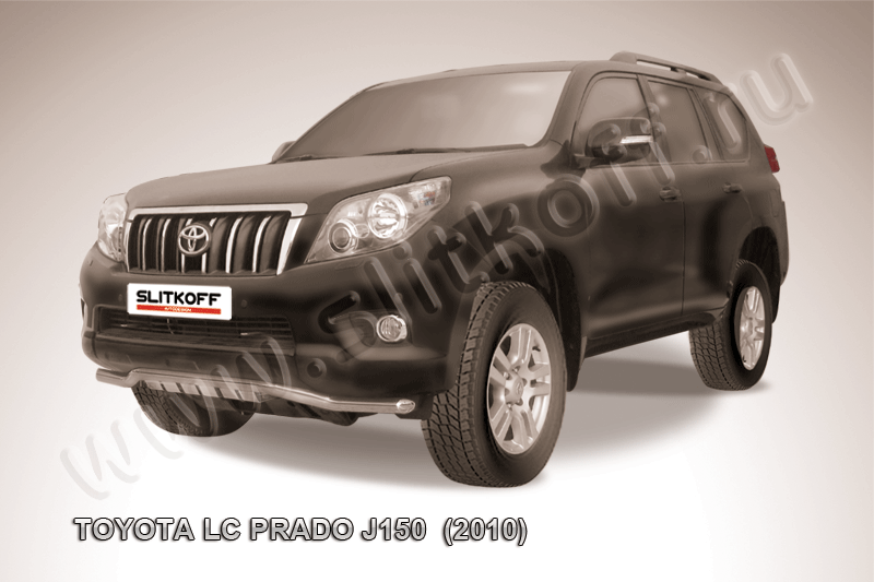 Защита Slitkoff переднего бампера d57 Волна с защитой картера для Toyota Land Cruiser Prado 150 2009-2013. Артикул TOP013