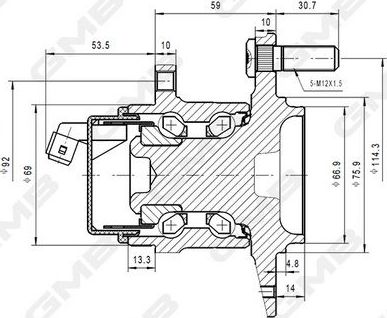 Ступица колеса GMB. Артикул GH35210A