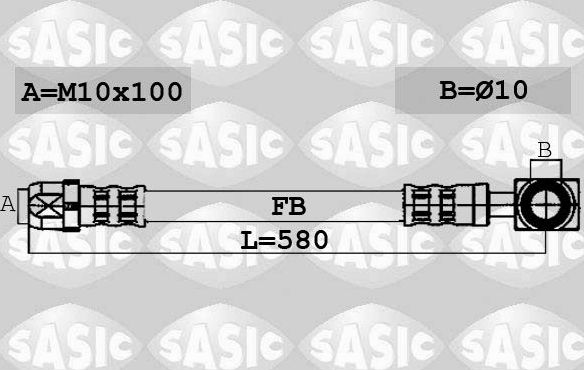 Тормозной шланг Sasic передний для MINI Hatch I ((R50, R53) 2001-2006. Артикул 6606021