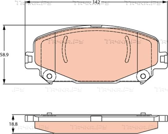 Тормозные колодки TRW передние для Renault Arkana I 2019-2026. Артикул GDB2268