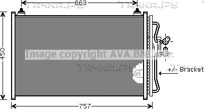 Радиатор кондиционера (конденсатор) AVA (алюминий). Артикул FDA5347