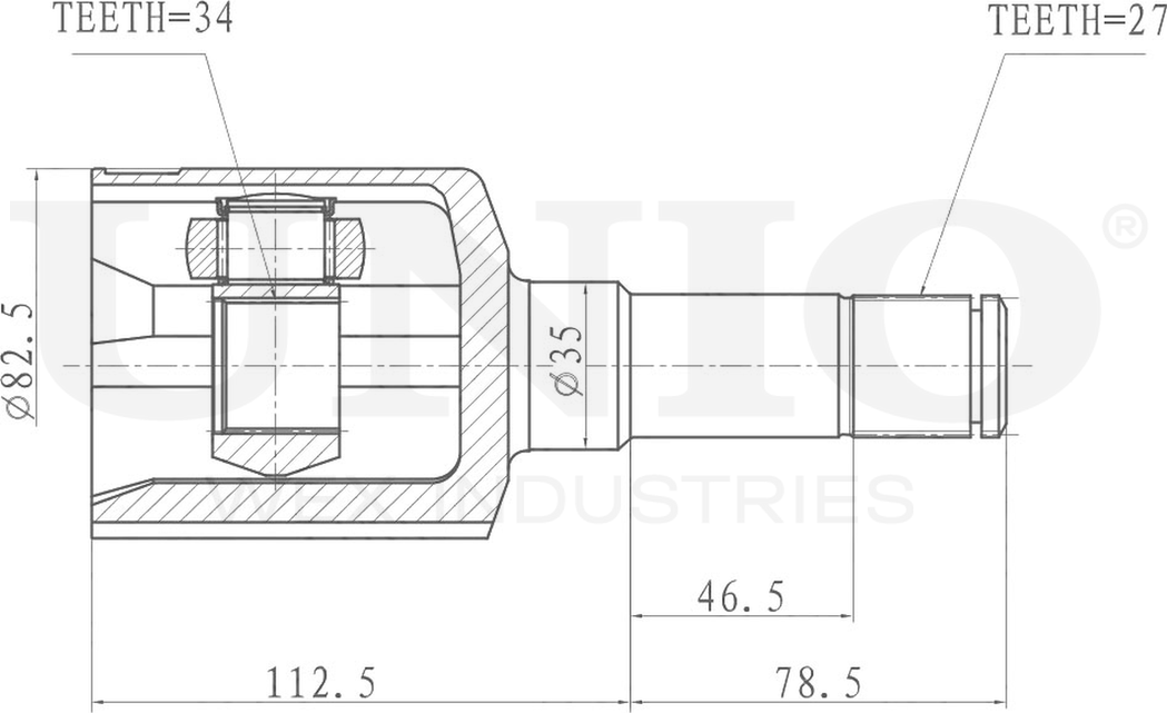 ШРУС внутренний (Unio). Артикул CVJ-30154