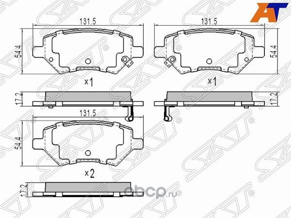 Колодки тормозные FR CHERY TIGGO 2005- BONUS (SAT). Артикул STA133501080