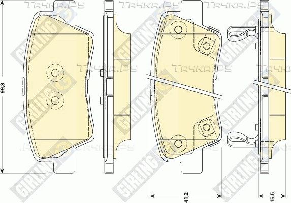 Тормозные колодки Girling задние для SsangYong Actyon II 2012-2026. Артикул 6134949