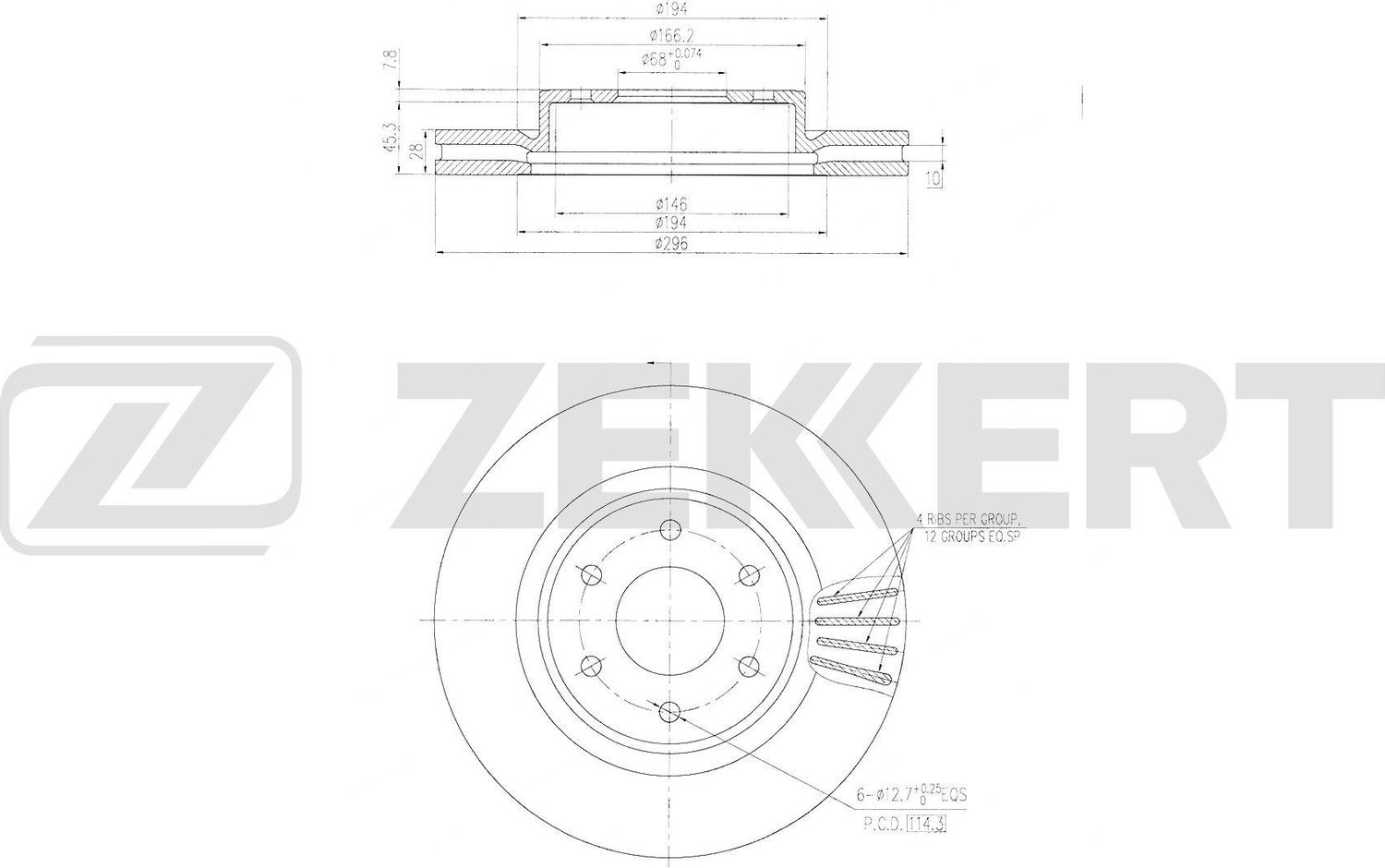 Тормозной диск Zekkert. Артикул BS-6818