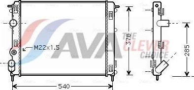 Радиатор охлаждения двигателя AVA ** CLEVER FIT **. Артикул RTA2302