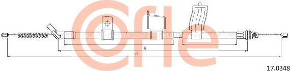 Трос ручника (тросик ручного тормоза) Cofle. Артикул 92.17.0348