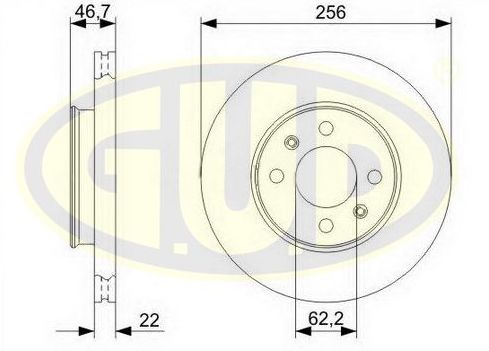 Тормозной диск G.U.D.. Артикул GDB122260