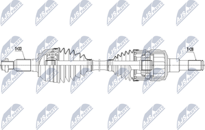 Полуось (привод в сборе, приводной вал) NTY передняя для Hummer H3 2005-2010. Артикул NPW-CH-070