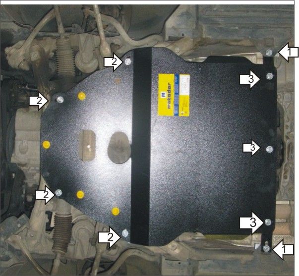 Защита Мотодор для картера, КПП BMW 5-серия E39 520 1995-2004. Артикул 00206