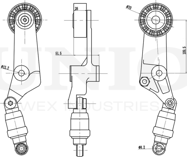 Натяжитель/демпфер ремня (Unio). Артикул TNS-10246