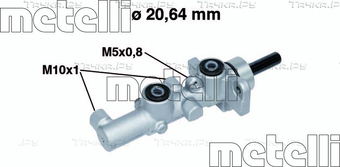 Тормозной цилиндр главный Metelli (алюминий). Артикул 05-0734