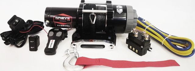 Лебёдка электрическая для квадроцикла/снегохода 4Revo 4REVO AX-3500S (Синтетический трос). Артикул 4R-W0354B