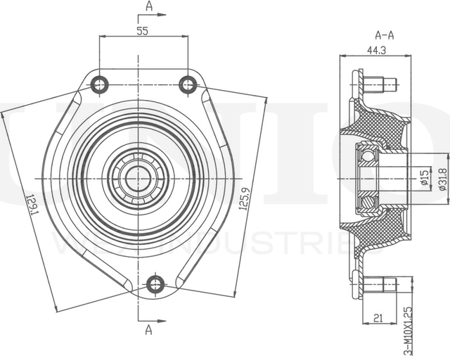 Опора амортизационной стойки (Unio). Артикул RMP-13135