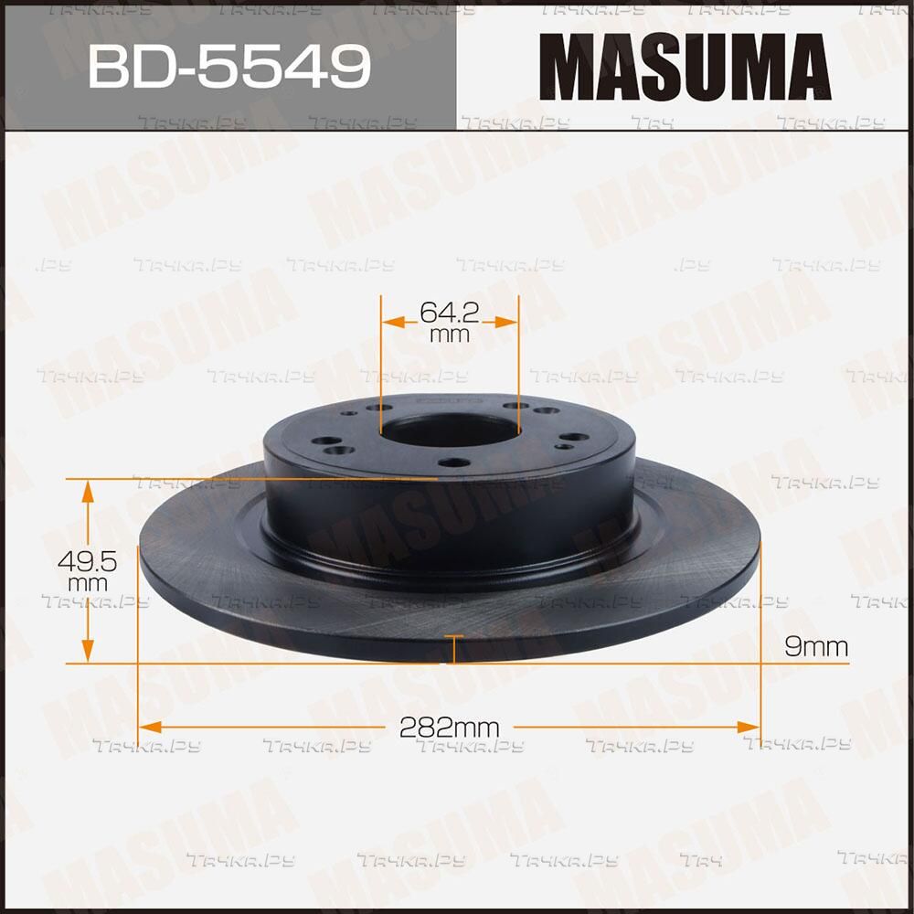 Диск тормозной задний 42510T2FA00 ACCORD IX 14 (Masuma). Артикул BD5549