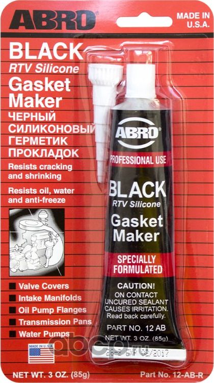 Герметик-формирователь прокладок черный 85гр (Abro). Артикул 12AB