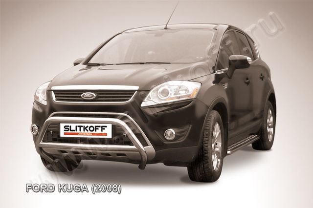 Кенгурятник Slitkoff d57 низкий с перемычкой для Ford Kuga I 2008-2012. Артикул FKG003
