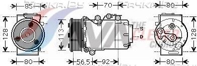 Компрессор кондиционера AVA ** CLEVER FIT ** для Ford Focus II 2004-2012. Артикул FDAK497