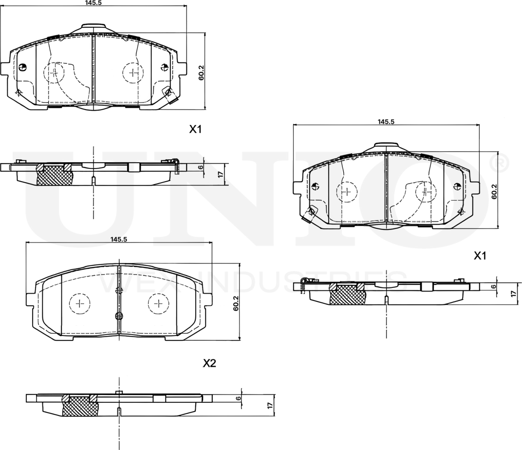 Колодки тормозные дисковые, комплект (Unio). Артикул BRP-20034