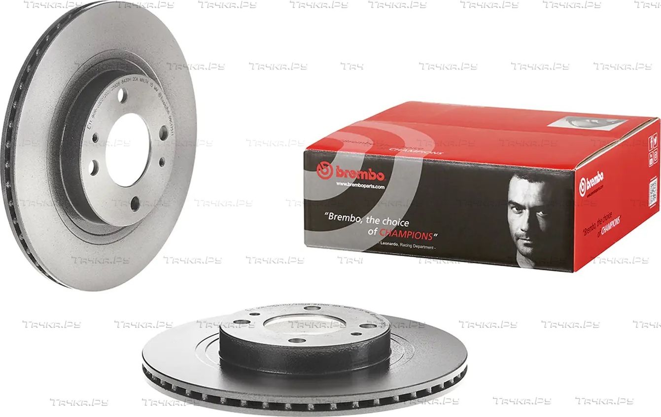 Тормозной диск Brembo PRIME LINE - UV Coated передний для Citroen C-ZERO 2010-2012. Артикул 09.C175.11