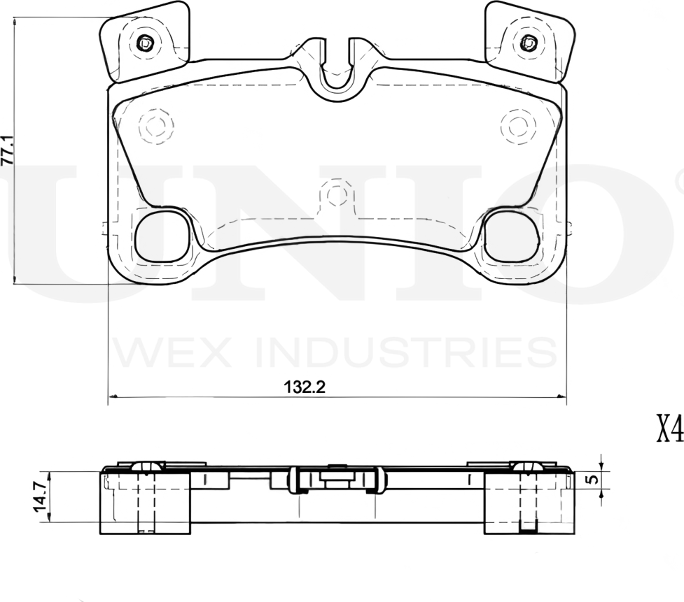 Колодки тормозные диск. задние VW Touareg 04-, Porsche Cayenne 07-, Audi Q7 06- (Unio). Артикул BRP-20437