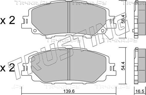 Тормозные колодки Trusting передние для Toyota Yaris XP210 2020-2026. Артикул 1235.0
